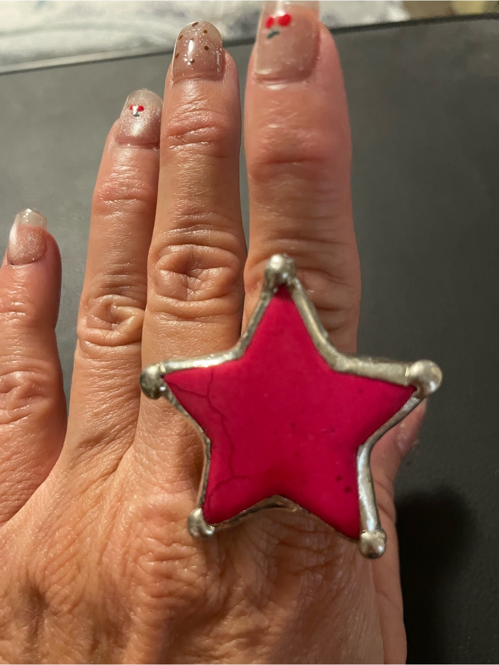 Pink Star Statement Ring - Picture 7 of 7